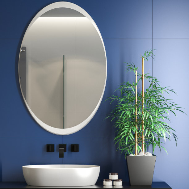 现代极简主义蓝色浴室图片下载