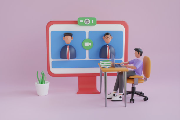 3d在线考试或课程概念与书籍和电脑。考试答题申请，人们在网上投票。三维演示图片下载