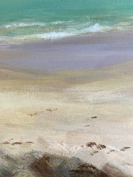 蓝色，绿色和灰色抽象艺术绘画背景。图片下载