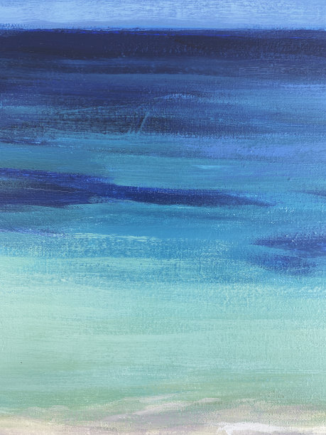 蓝色，绿色和灰色抽象艺术绘画背景。图片下载