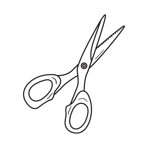 轮廓涂鸦插图的剪刀图片下载