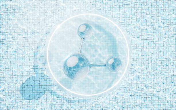 分子与水背景，3d渲染。图片下载