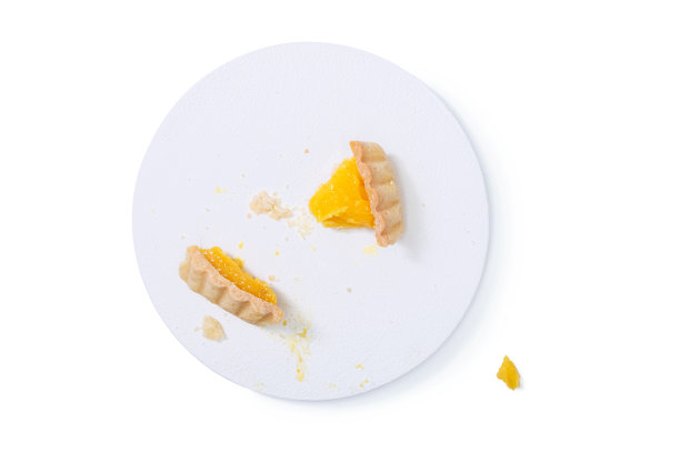 传统法式柠檬挞配橙片，俯视图，图片下载