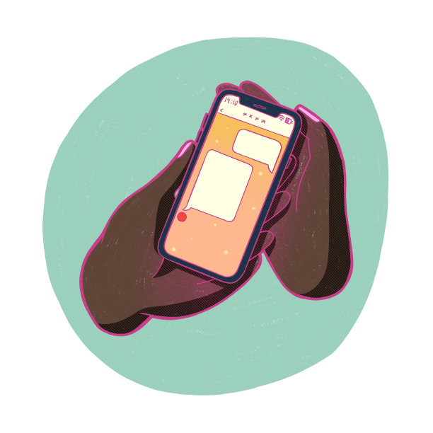 手机聊天对手机绿色背景黑色的手图片下载