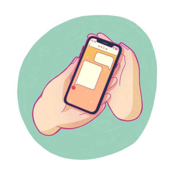 手机聊天的手机绿色背景图片下载