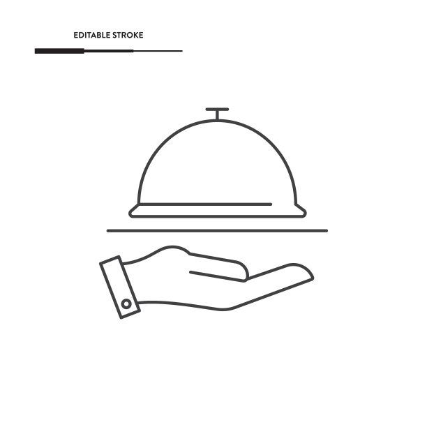 食品服务图标矢量设计。图片下载