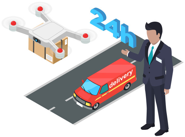 空运:使用现代飞行设备的空运货物使用无人机递送包裹图片下载