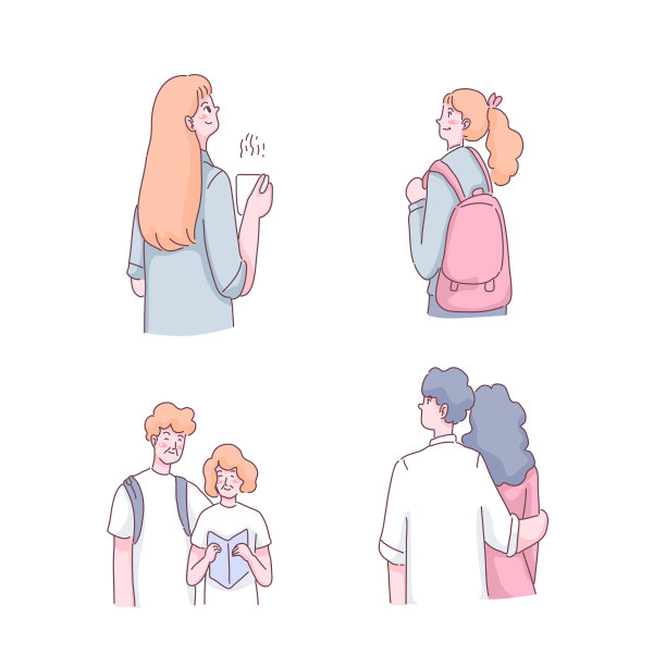 设定多代人生活方式卡通向量图片下载