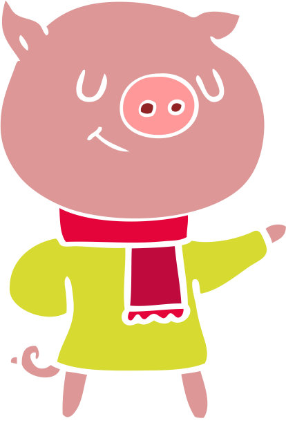 快乐平彩风格卡通猪图片下载