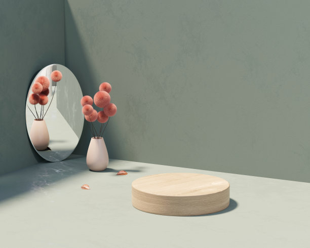 三维渲染平台平台与装饰产品展示背景图片下载