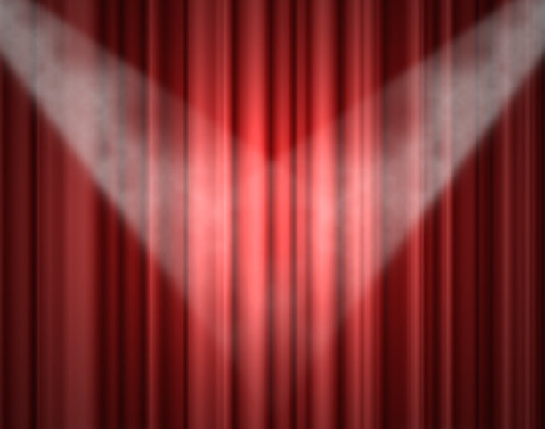 电影院或剧院有渐变的红色幕布图片下载