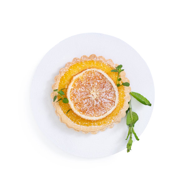 传统的法式柠檬挞，俯视图图片下载