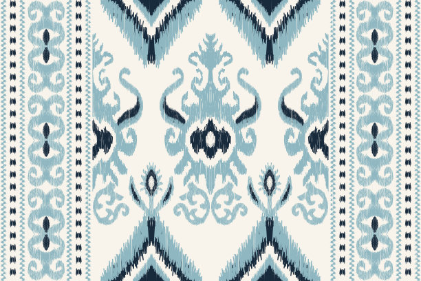 伊卡特花涡纹刺绣图片下载