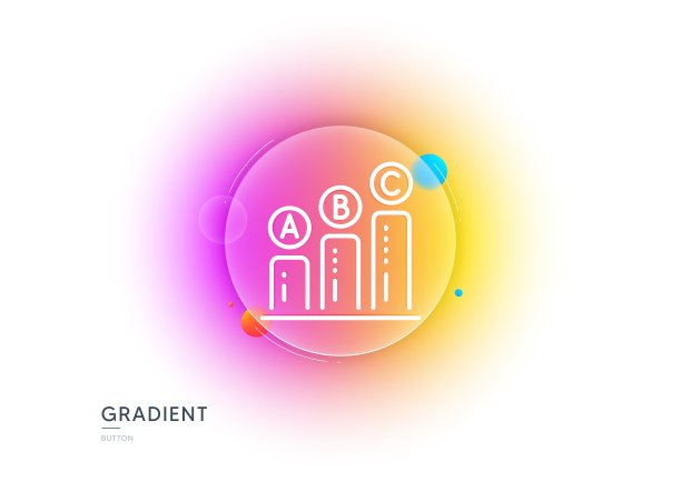 图形线图标。柱状图表符号。渐变模糊按钮。向量图片下载