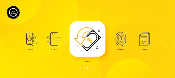 增强现实，讲义和金融App极简线条图标。用于Web应用程序、印刷。矢量图片下载