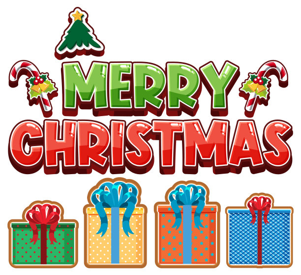 圣诞快乐的横幅与圣诞装饰品图片下载