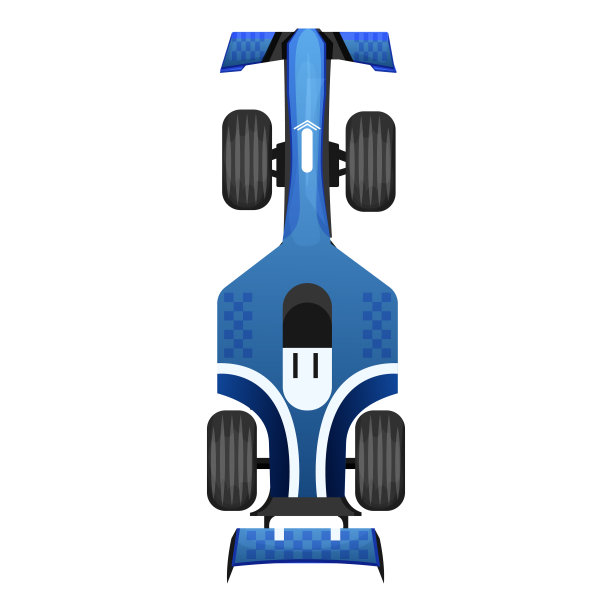 赛车顶视图在卡通风格的运输与阴影和光孤立在白色背景。现代城市民用车辆。矢量图图片下载