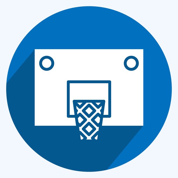 图标篮子里。与运动器材符号相关。长阴影风格。设计简单，可编辑。简单的说明图片下载