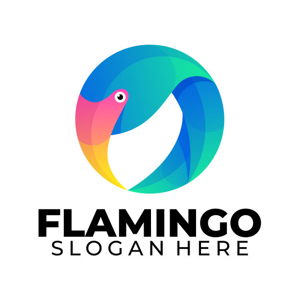 火烈鸟图标渐变颜色模板图片下载