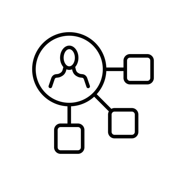 层级与人行图标。想法，创意，团队建设，责任，管理，设置，配置，检查标记，老板，主管。团队合作的概念。白色背景上的矢量线图标图片下载