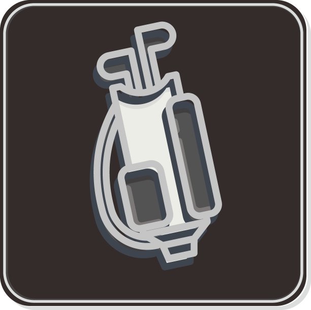 图标高尔夫球袋。与运动器材符号相关。光滑的风格。设计简单，可编辑。简单的说明图片下载