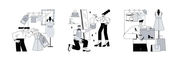 购物抽象概念矢量插图。图片下载