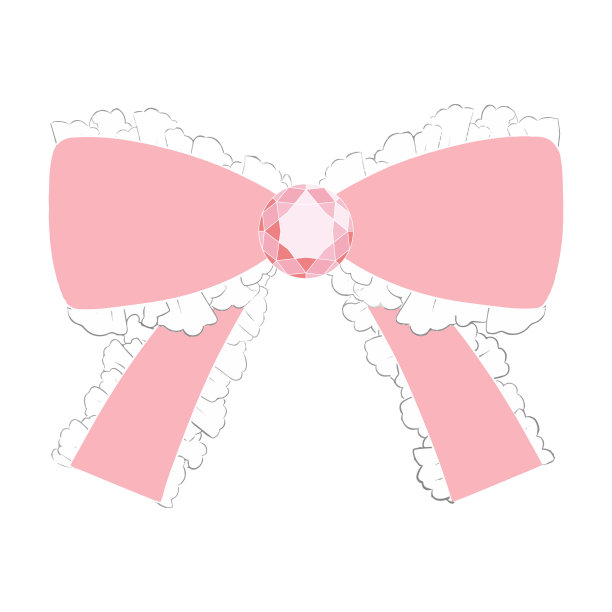 可爱的粉色蕾丝丝带与珠宝本身的插图图片下载