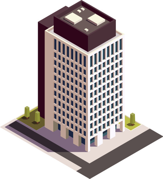 立方体摩天大楼等距构成图片下载