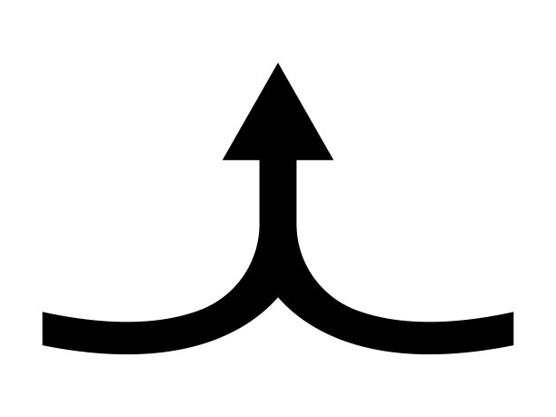 两个箭头合并在一起的图标。加入和成长。图片下载