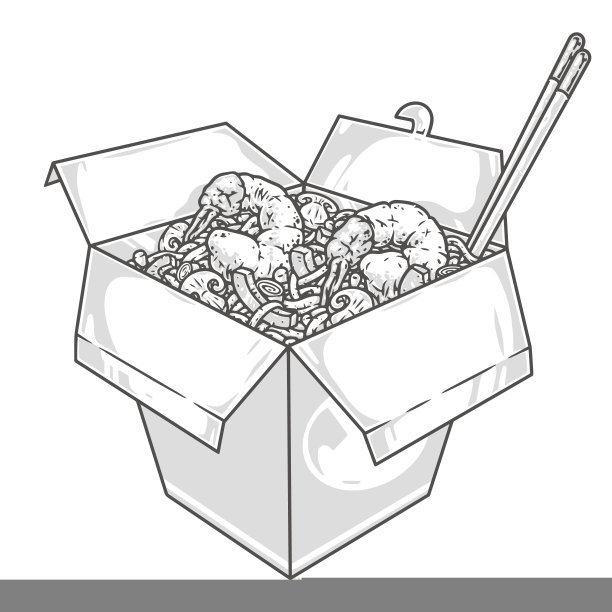 炒锅午餐徽五彩斑斓，细致入微图片下载