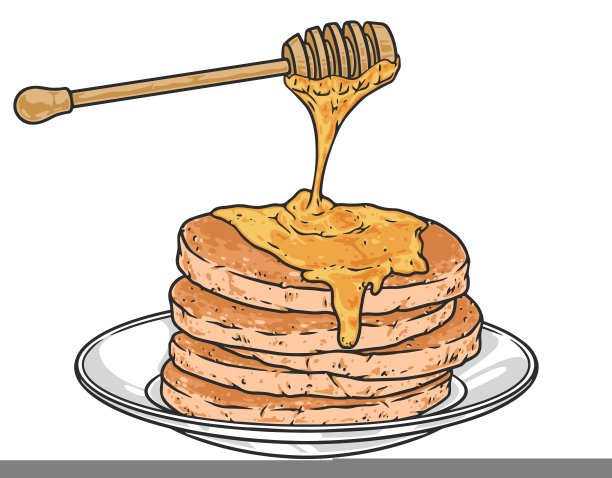 蜂蜜煎饼贴纸五颜六色详细图片下载