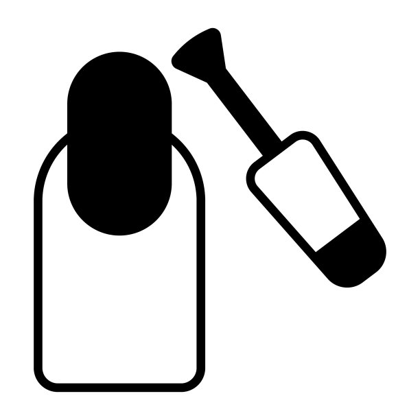 指甲艺术矢量设计，指甲油可编辑图标图片下载