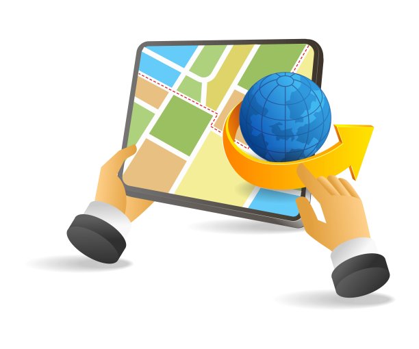 平板3d概念等距插图持有地球智能手机图片下载