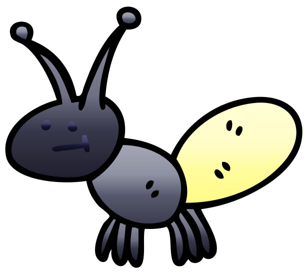 渐变阴影古怪的卡通灯虫图片下载