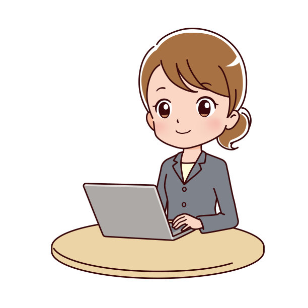 女人操作电脑的剪贴画图片下载