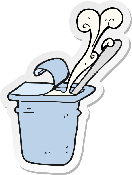 卡通酸奶贴纸图片下载