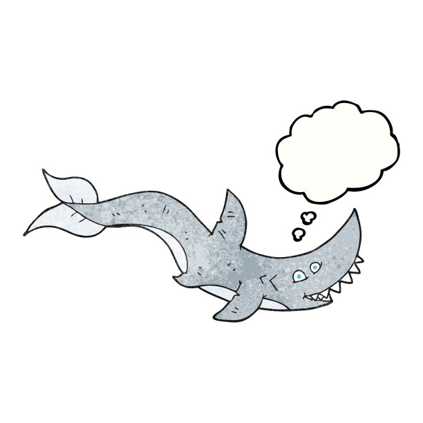 手绘思想泡泡纹理卡通鲨鱼图片下载
