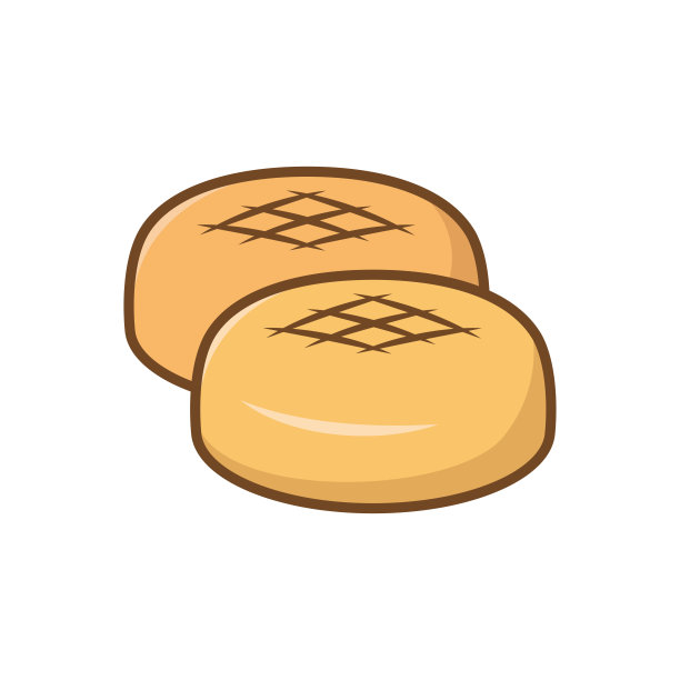 面包图标矢量设计模板在白色背景图片下载