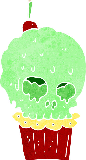 卡通幽灵骷髅小蛋糕图片下载