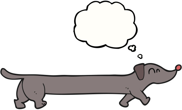 手绘思想泡泡卡通腊肠图片下载