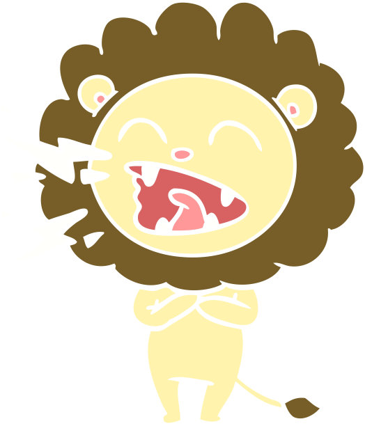 平面色彩风格卡通怒狮图片下载