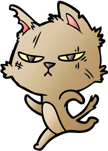 坚强的卡通猫奔跑图片下载