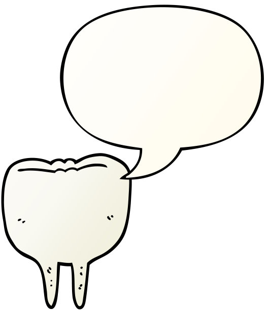 平滑渐变风格的语音气泡卡通牙齿图片下载
