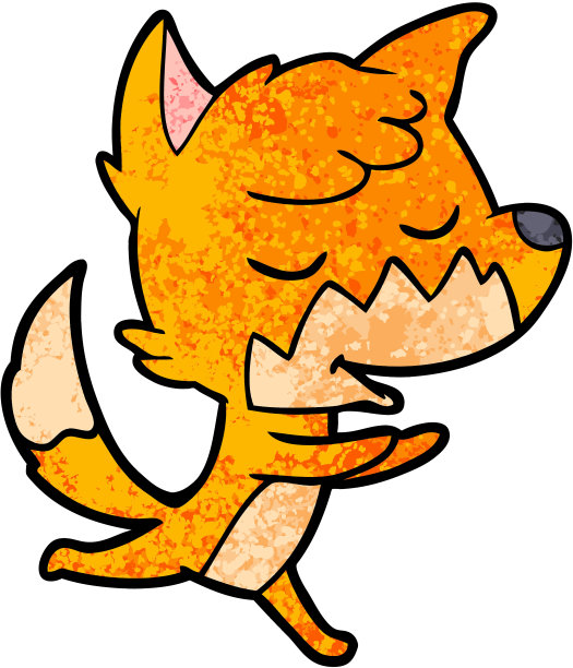 友好的卡通狐狸奔跑图片下载