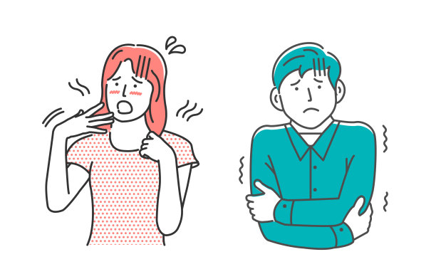 矢量插图集人的感觉冷热图片下载