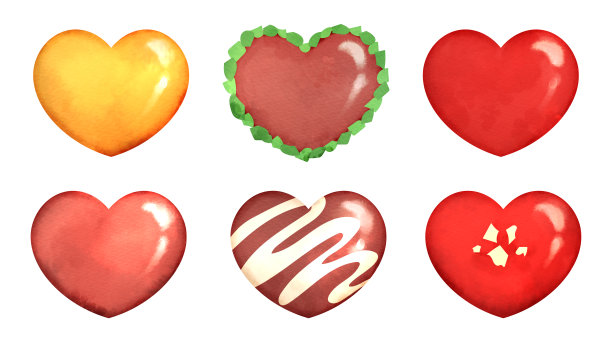 闪亮的心形巧克力套装图片下载