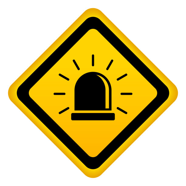 警告报警矢量标志，闪光闪烁灯符号图片下载