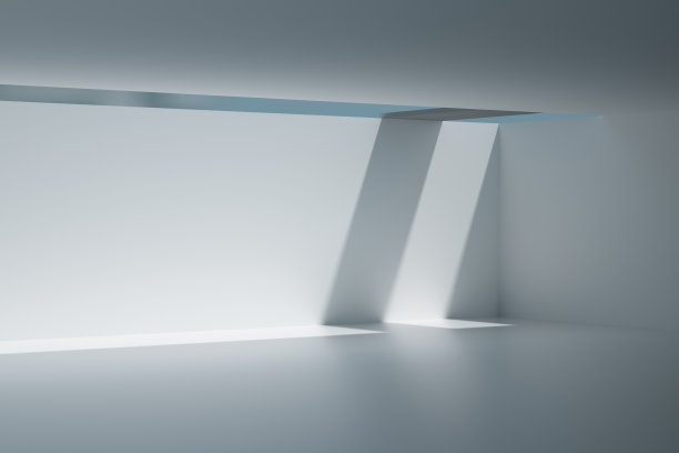 抽象的建筑空间，室内白墙。图片下载