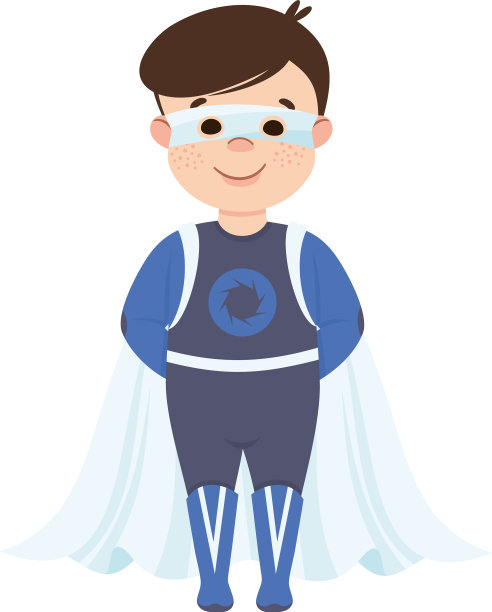 穿着超级英雄服装的小男孩图片下载