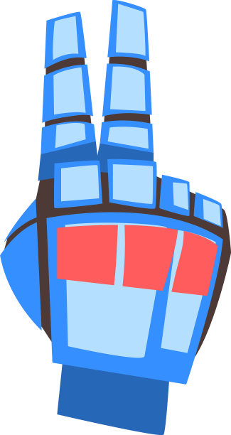 机器人手摆出胜利和平的手势图片下载